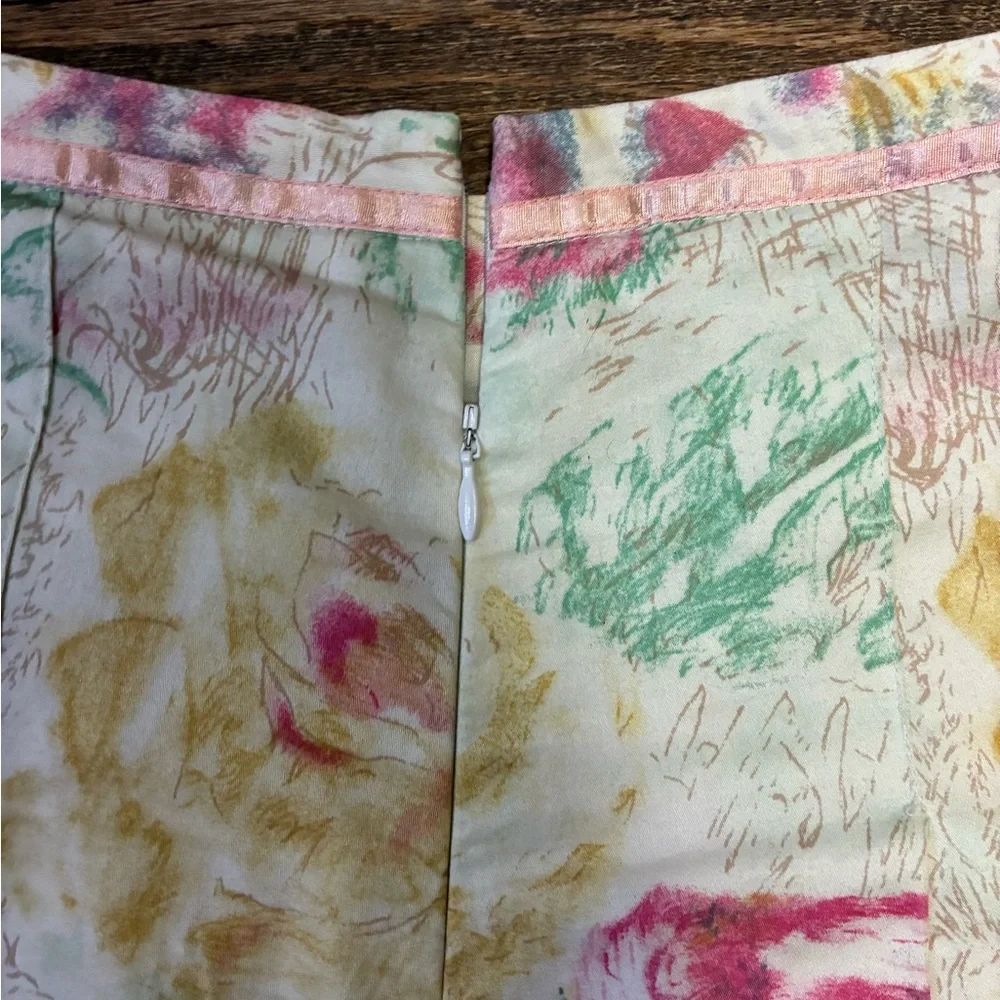 Odille Floral Circle Skirt in Pink, Yellow & Green